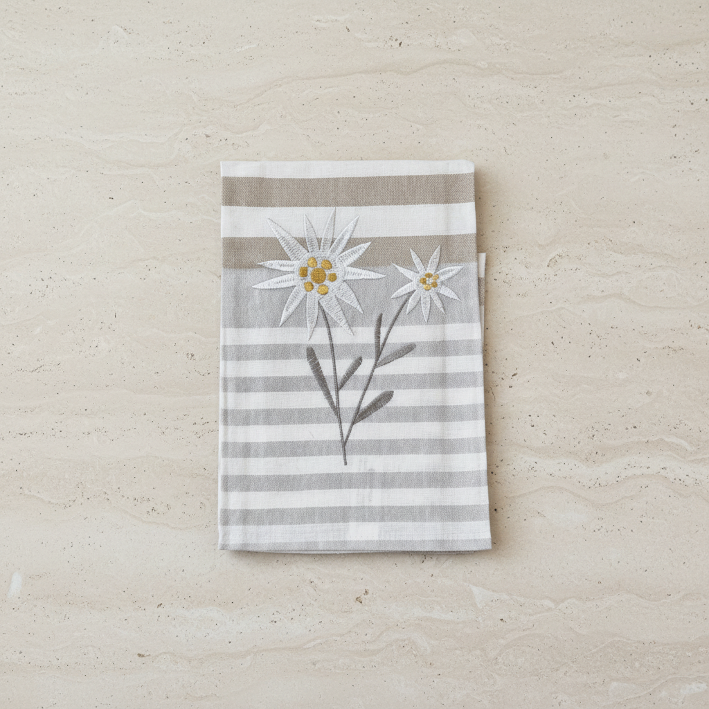 Tea towel overhead on stone