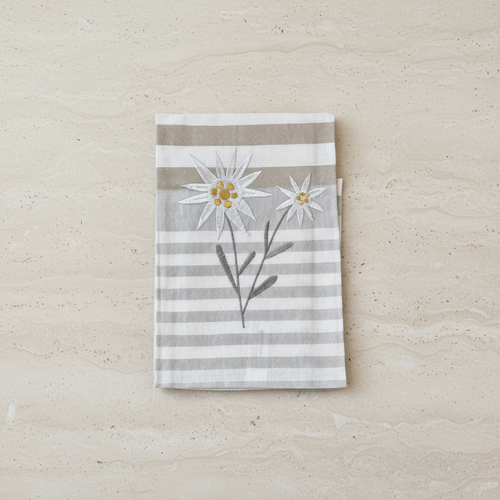 Tea towel overhead on stone